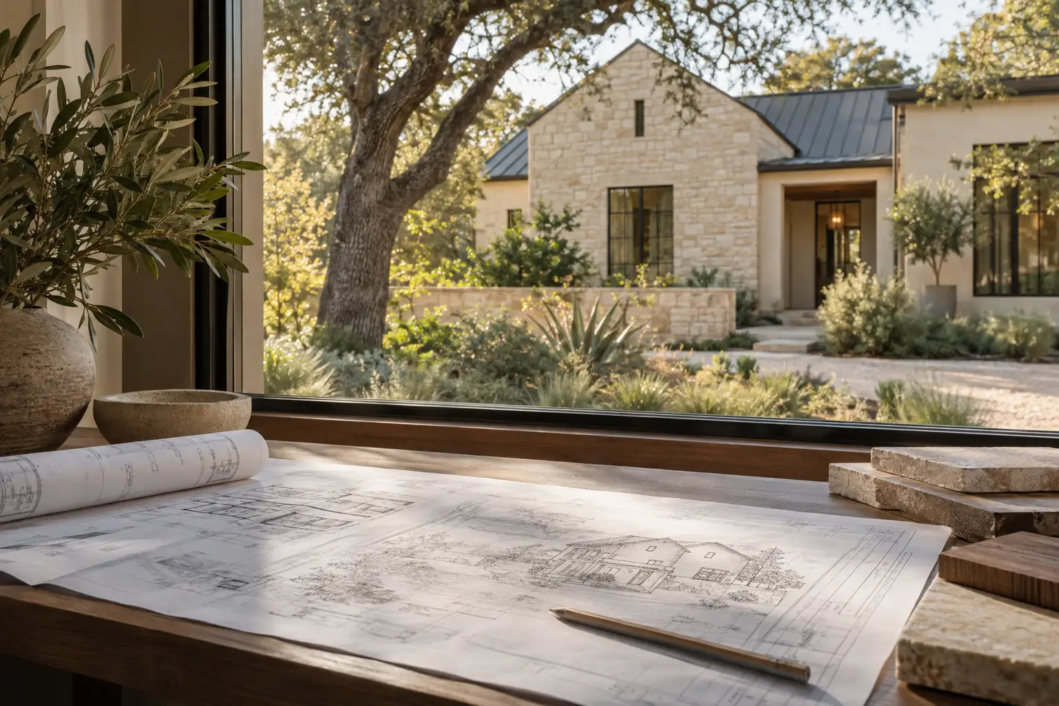Existing residence and measured drawings considered together; illustrative design concept, not a completed project
